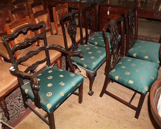 5 Chippendale style mahogany chairs